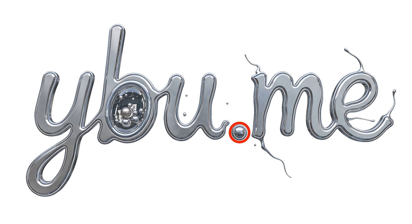 ybu.me — chrome script wordmark